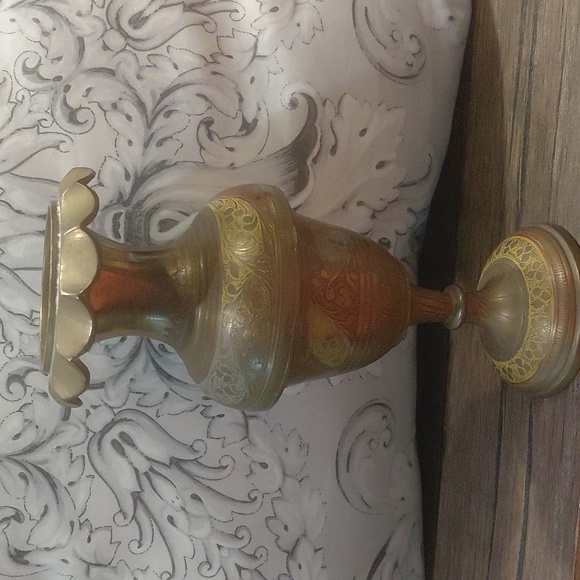 INDIA SOLID BRASS VASE Vintage - Picture 3 of 10